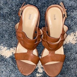 tan leather wedges!